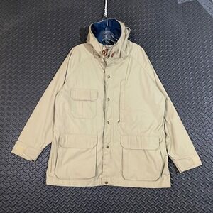 VTG Woolrich Beige Tan‎ Barn Field Jacket Parka Coat Anorak Hood USA Women's L
